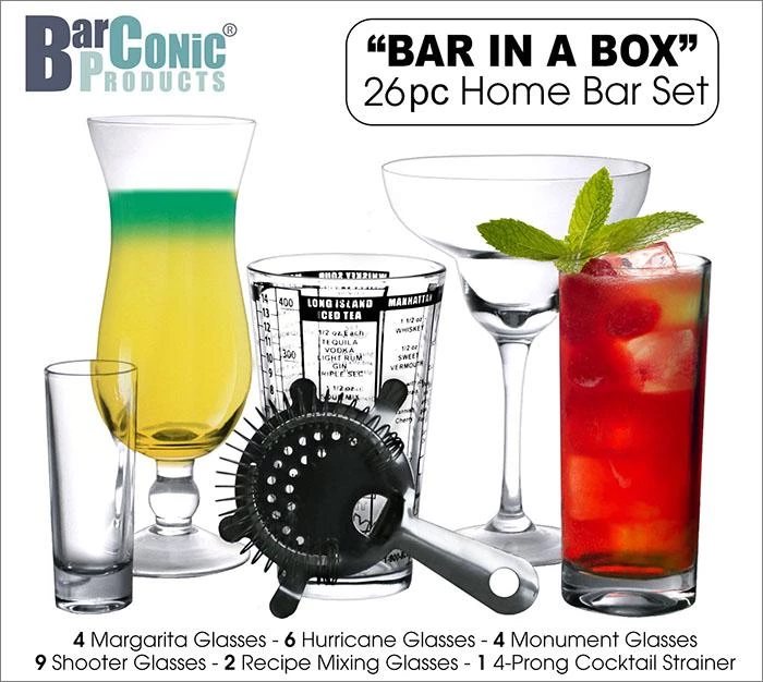 Cheapest 🔥 Bars BarConic® Bar In A Box – Home Bar Set - 26 Piece 😀 3 Cheapest 🔥 Bars BarConic® Bar In A Box – Home Bar Set - 26 Piece 😀