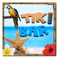 Brand new 🤩 Bars 3.5in Foam Square Coaster - Tiki Beach Theme 🧨