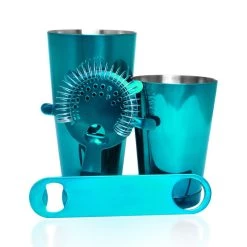 Best Pirce 👍 Bars Bar Set With 18oz Shaker Tin And Speed Opener - 4 Piece 🍬 Candy Teal 😀