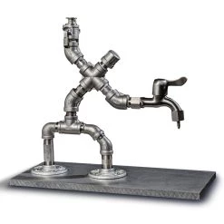 Budget 😀 Bars Dispenser Man W/ Wood Base - Liquor Dispenser 🔔