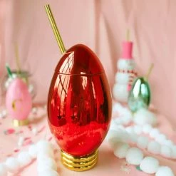 Cheap ✔️ Bars Red 🎁 Christmas Light Bulb Cup W/Lid & Straw - 24 Ounce ❤️ -Bars Shop DW XMASLIGHT R 1 800x