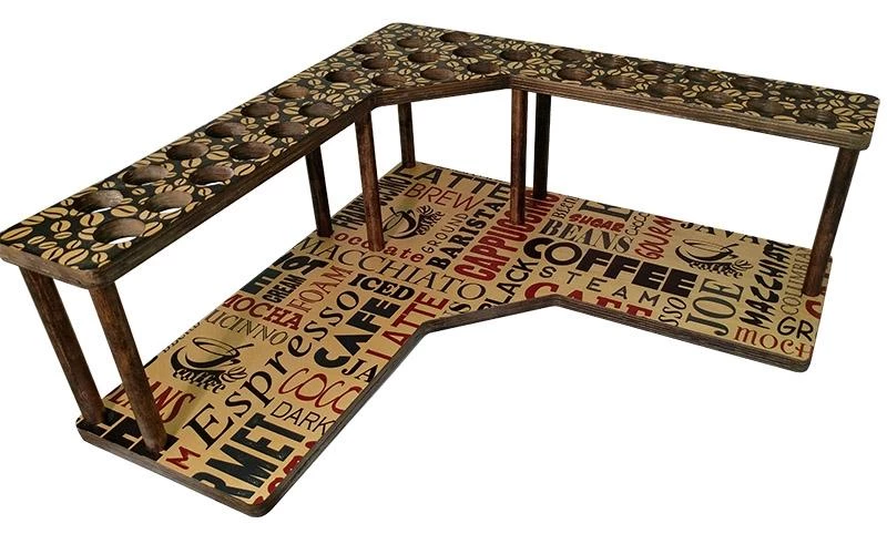 Discount 🔥 Bars Counter Caddies™ - BARISTA Theme - CORNER Shelf W/ K-CUP Holes 🥰 7 Discount 🔥 Bars Counter Caddies™ - BARISTA Theme - CORNER Shelf W/ K-CUP Holes 🥰 - Image 5