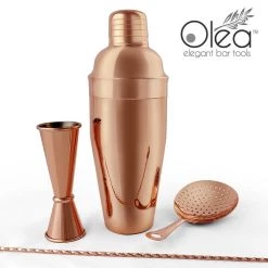 Brand new 🤩 Bars Olea™ Bar Set - Copper Plated - 4 Piece (Bar Spoon Tip Option) ⭐ -Bars Shop br set copper plated bpc 1 800x
