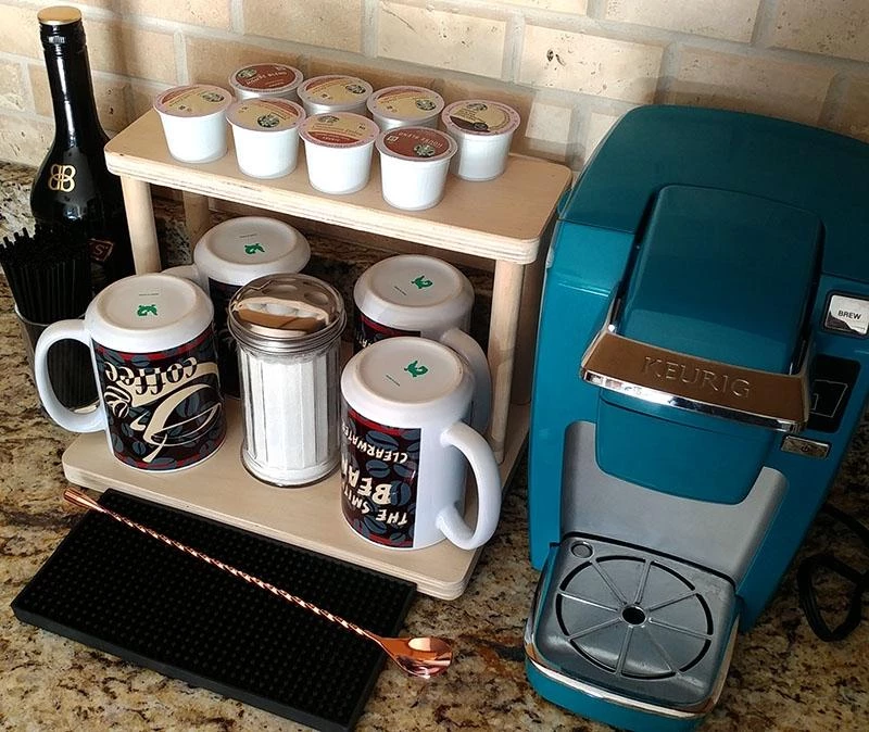 Buy ✨ Bars Counter Caddies™ - NATURAL - 12" STRAIGHT Shelf W/ K-Cup Holes 😀 4 Buy ✨ Bars Counter Caddies™ - NATURAL - 12" STRAIGHT Shelf W/ K-Cup Holes 😀 - Image 2