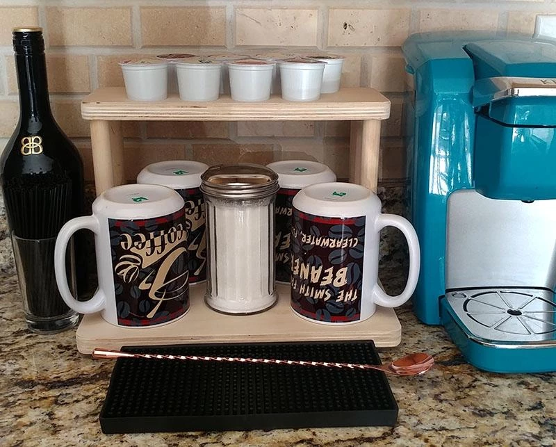 Buy ✨ Bars Counter Caddies™ - NATURAL - 12" STRAIGHT Shelf W/ K-Cup Holes 😀 5 Buy ✨ Bars Counter Caddies™ - NATURAL - 12" STRAIGHT Shelf W/ K-Cup Holes 😀 - Image 3