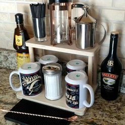 Discount 💯 Bars Counter Caddies™ - NATURAL - 12" STRAIGHT Shelf - Barista Theme ❤️ -Bars Shop coffee 12in natural web2 800x