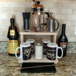 Discount 💯 Bars Counter Caddies™ - NATURAL - 12" STRAIGHT Shelf - Barista Theme ❤️ -Bars Shop coffee 12in natural web3 800x