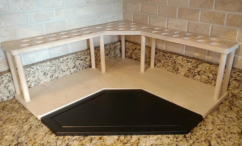 Cheapest 😉 Bars Counter Caddies™ - NATURAL - CORNER Shelf W/ K-CUP Holes 🎉 4 Cheapest 😉 Bars Counter Caddies™ - NATURAL - CORNER Shelf W/ K-CUP Holes 🎉 - Image 2