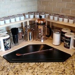 Cheapest 😉 Bars Counter Caddies™ - NATURAL - CORNER Shelf W/ K-CUP Holes 🎉 10 Cheapest 😉 Bars Counter Caddies™ - NATURAL - CORNER Shelf W/ K-CUP Holes 🎉 -Bars Shop coffee corner natural holes web 2 800x