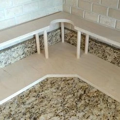 Top 10 🌟 Bars Counter Caddies™ - NATURAL - CORNER Shelf W/ Trash Can Inset 🔔