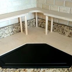 Top 10 🌟 Bars Counter Caddies™ - NATURAL - CORNER Shelf W/ Trash Can Inset 🔔 -Bars Shop coffee corner natural trsh web4 800x