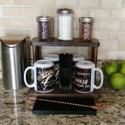 Coupon 🎁 Bars Counter Caddies™ - STAINED Finish - 12" STRAIGHT - Barista 🧨 -Bars Shop coffee stained 12 web4 800x