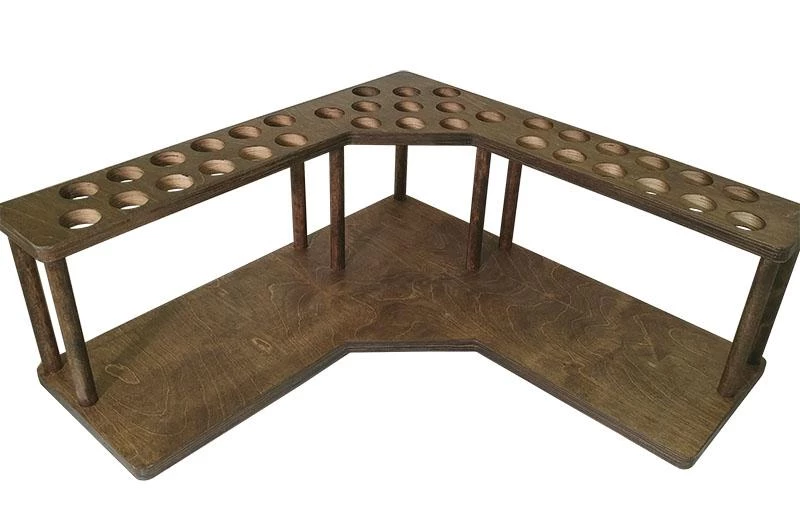 Hot Sale 👏 Bars Counter Caddies™ - Stained Finish - CORNER Shelf W/ K-CUP Holes 👏 7 Hot Sale 👏 Bars Counter Caddies™ - Stained Finish - CORNER Shelf W/ K-CUP Holes 👏 - Image 5