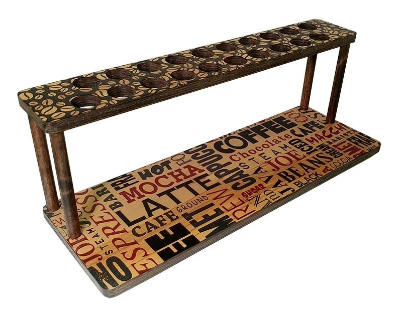 Cheap ⌛ Bars Counter Caddies™ - BARISTA Theme - 24" STRAIGHT Shelf W/ K-Cup Holes ✔️ 6 Cheap ⌛ Bars Counter Caddies™ - BARISTA Theme - 24" STRAIGHT Shelf W/ K-Cup Holes ✔️ - Image 4