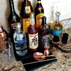 Wholesale ✔️ Bars Counter Caddies™ With BLACK Finish - 3.5" H Dowel Rods - 12" STRAIGHT Shelf 🥰 -Bars Shop counter caddy black 12in web 2 800x