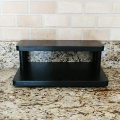 Wholesale ✔️ Bars Counter Caddies™ With BLACK Finish - 3.5" H Dowel Rods - 12" STRAIGHT Shelf 🥰 -Bars Shop counter caddy black 12in web 3 800x