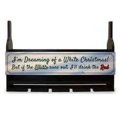 Best deal 👍 Bars Wall Mounted Wine Bottle & Glass Hanging Shelf W/ White 🎁 Christmas Plaque ✨