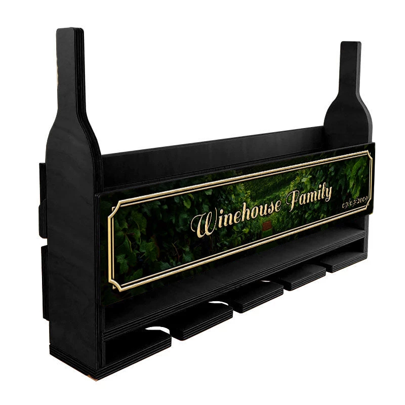 Best deal 😍 Bars CUSTOMIZABLE Wall Mounted Wine Bottle & Glass Hanging Shelf W/ Painted Vineyard Plaque 🎉 5 Best deal 😍 Bars CUSTOMIZABLE Wall Mounted Wine Bottle & Glass Hanging Shelf W/ Painted Vineyard Plaque 🎉 - Image 3