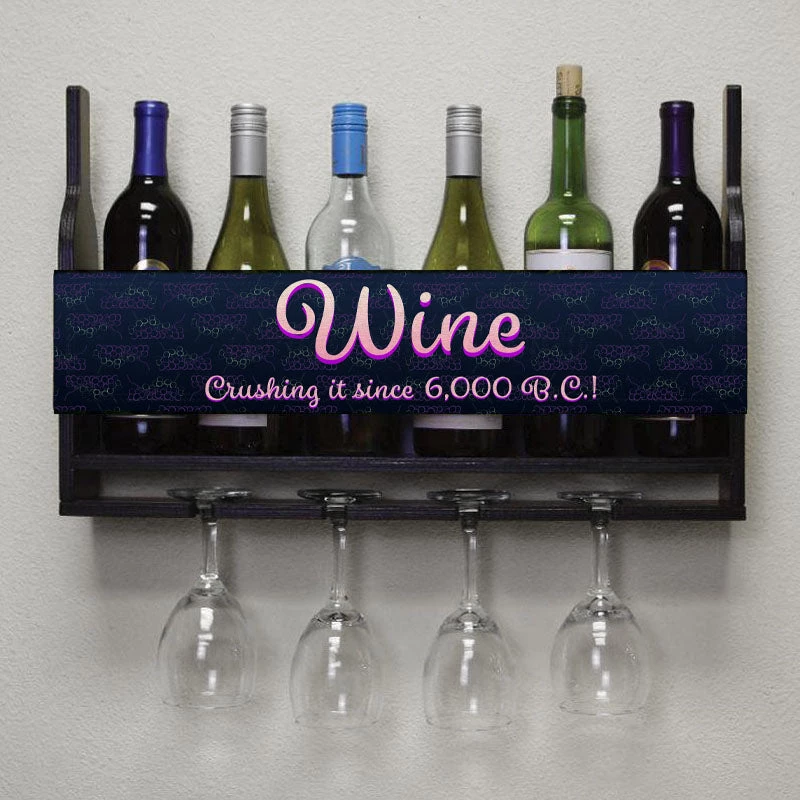Flash Sale ๐ Bars Wall Mounted Wine Bottle & Glass Hanging Shelf W/ Grapes Crushing It Plaque โ 4 Flash Sale ๐ Bars Wall Mounted Wine Bottle & Glass Hanging Shelf W/ Grapes Crushing It Plaque โ - Image 2