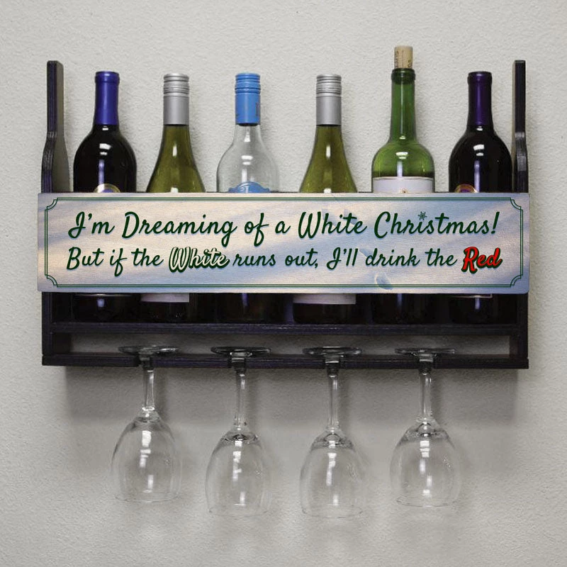 Best deal ๐ Bars Wall Mounted Wine Bottle & Glass Hanging Shelf W/ White ๐ Christmas Plaque โจ 4 Best deal ๐ Bars Wall Mounted Wine Bottle & Glass Hanging Shelf W/ White ๐ Christmas Plaque โจ - Image 2