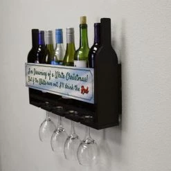 Best deal ๐ Bars Wall Mounted Wine Bottle & Glass Hanging Shelf W/ White ๐ Christmas Plaque โจ 10 Best deal ๐ Bars Wall Mounted Wine Bottle & Glass Hanging Shelf W/ White ๐ Christmas Plaque โจ -Bars Shop customizable wall wine glass hanging shelf bottles glasses side xmas 800x