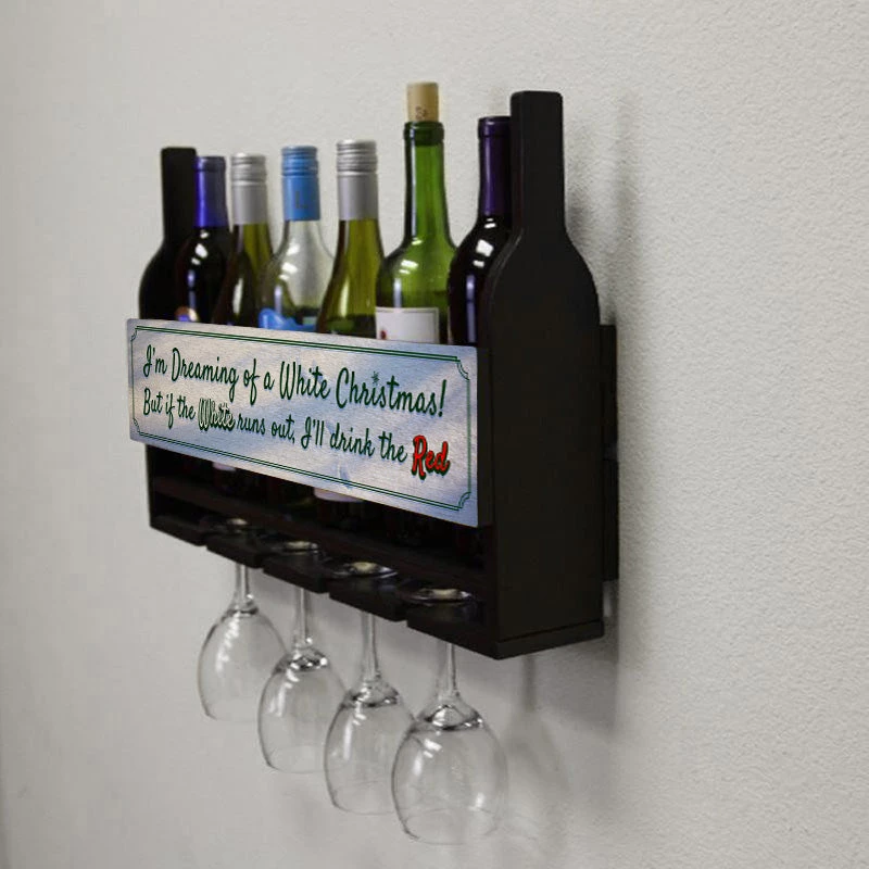 Best deal ๐ Bars Wall Mounted Wine Bottle & Glass Hanging Shelf W/ White ๐ Christmas Plaque โจ 6 Best deal ๐ Bars Wall Mounted Wine Bottle & Glass Hanging Shelf W/ White ๐ Christmas Plaque โจ - Image 4
