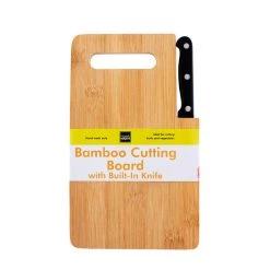 Hot Sale 🎉 Bars Cutting Board With Built-in Knife - Bamboo 🛒