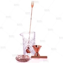 Flash Sale 🎁 Bars BarConic® Copper & Diamond Pattern 22 Oz Mixing Set 🤩 -Bars Shop diamond pattern mixing glass set copper 22oz 2 800x