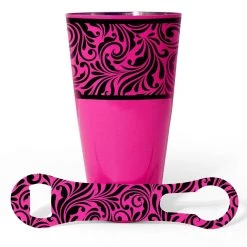 Discount 🎉 Bars Cocktail Shaker / V-Rod® Bartending Set - Floral Swirl - Several Colors 🎉 -Bars Shop floral swirl shaker set pnk web 1 800x