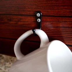 Best Pirce 🛒 Bars "How To Tell Time" Coffee Mug And Wine Glass Holder - Wood Board Background (Hardware Included) 🎉 -Bars Shop how to tell time hardware mug preinstalled ready to hang black 800x