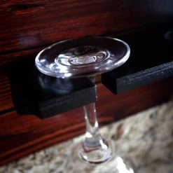 Best Pirce 🛒 Bars "How To Tell Time" Coffee Mug And Wine Glass Holder - Wood Board Background (Hardware Included) 🎉 -Bars Shop how to tell time hardware wine glass preinstalled ready to hang black 800x