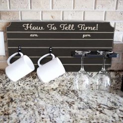 Discount 🌟 Bars "How To Tell Time" Coffee Mug And Wine Glass Holder - Painted Background (Multiple Color Options) 🌟