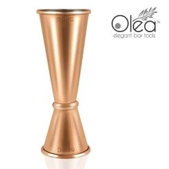 Brand new 🤩 Bars Olea™ Bar Set - Copper Plated - 4 Piece (Bar Spoon Tip Option) ⭐ -Bars Shop jigger tall copper plated 1x2 1a 2 800x
