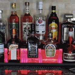 New 👍 Bars LED Counter Caddies™ With STAINED Finish - 24" STRAIGHT Shelf 🧨 -Bars Shop led counter caddy light up fade display 1 800x