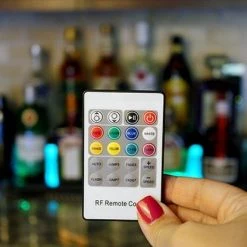 New 👍 Bars LED Counter Caddies™ With STAINED Finish - 24" STRAIGHT Shelf 🧨 -Bars Shop led counter caddy remote 1 1 800x