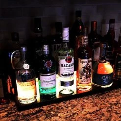 New 👍 Bars LED Counter Caddies™ With STAINED Finish - 24" STRAIGHT Shelf 🧨 -Bars Shop led counter caddy yellow light black 1 800x