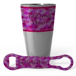 Top 10 💯 Bars Cocktail Shaker And V-Rod® Bar Set - Mermaid - Color Options 🌟 -Bars Shop lg sh vr set mer pnk add your name mermaid scales bar set pink 800x