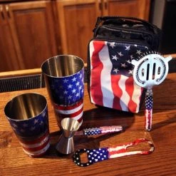 Coupon 🤩 Bars USA Flag Bartender Set ✨ -Bars Shop merica bar tool set bar products 3 800x