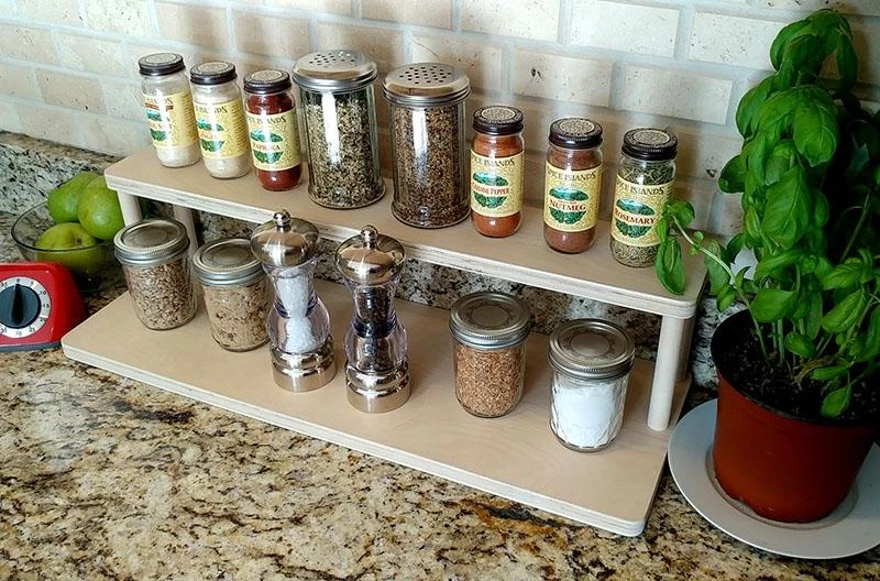 Discount 🌟 Bars Counter Caddies™ - NATURAL - 24" STRAIGHT Shelf - Culinary / Spice Rack 🥰 4 Discount 🌟 Bars Counter Caddies™ - NATURAL - 24" STRAIGHT Shelf - Culinary / Spice Rack 🥰 - Image 2