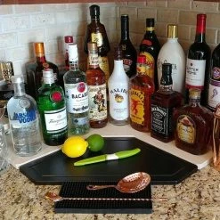 Best deal 🔔 Bars Counter Caddies™ - NATURAL Corner - Liquor/Wine Bottle Display 💯 -Bars Shop natural corner liquor web1 800x
