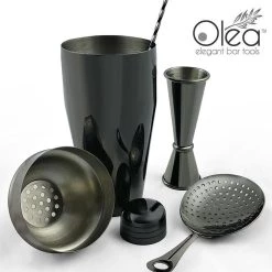 Top 10 ⭐ Bars Olea™ 4 Piece Bar Set - Gunmetal Black With Bar Spoon Tip Option ❤️