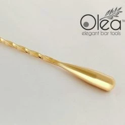 Top 10 👏 Bars Olea™ 4 Piece Bar Set - Gold Plated With Bar Spoon Tip Option 🥰 -Bars Shop olea gold bar spoon weighted tip 3 800x