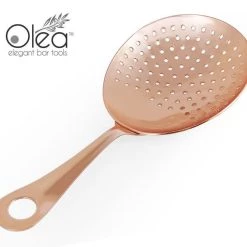 Brand new 🤩 Bars Olea™ Bar Set - Copper Plated - 4 Piece (Bar Spoon Tip Option) ⭐ -Bars Shop olea julep strainer copper plated bpc 1000 1 800x