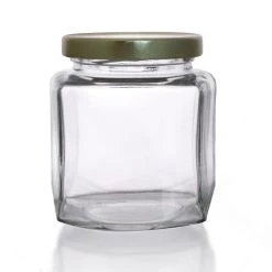 Wholesale 🥰 Bars 9 Oz Oval Hexagon Glass Jar W/ Lid ❤️