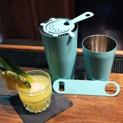 Flash Sale 🧨 Bars Bar Set - SeaFoam Blue - 4 Pieces 🛒 -Bars Shop qq seafoam set seamfoam blue 4 piece shaker set 800x