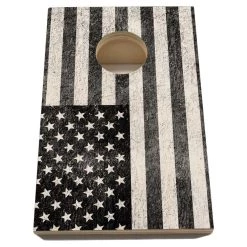 Buy 👏 Bars Quarter Master - Tabletop Cornhole Game With Quarters - Flag Or Black Flag 🎉 -Bars Shop quarter master small wood cornhole game front flag black white bg 800x800 800x