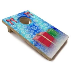 Discount 🎉 Bars Quarter Master - Tabletop Cornhole Game With Quarters - Snowflakes And Gifts 😍 -Bars Shop quarter master small wood cornhole game side white bg snowflakes 800x