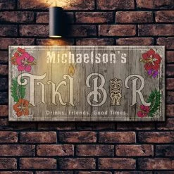 Best Sale ⭐ Bars CUSTOMIZABLE Large Plank Sign - 11 3/4" X 23 3/4" - Tiki - Multiple Color Options ❤️ -Bars Shop sign wood 11x23 tiki brick bg gray 1000x1000 ef9eb08c fa15 434c a055 b98fbd383112 800x