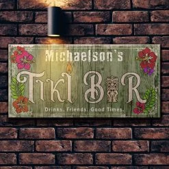 Best Sale ⭐ Bars CUSTOMIZABLE Large Plank Sign - 11 3/4" X 23 3/4" - Tiki - Multiple Color Options ❤️ -Bars Shop sign wood 11x23 tiki brick bg green 1000x1000 0c93493e 6569 43de 80ad 559de72745c5 800x