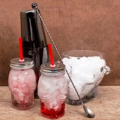 Best Pirce 😀 Bars Skull Cocktail Set - Gun Metal ✨ -Bars Shop skull set scene1 800x